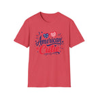 American Cutie T-Shirt | Patriotic Heart Sunglasses Graphic Tee, Fourth Of July Stars Fireworks Top
