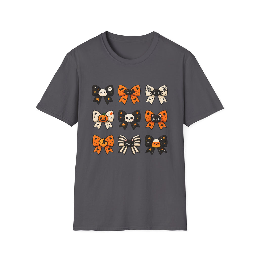 Halloween Bow T-Shirt — Cute Spooky Bows with Skulls, Pumpkins & Cats