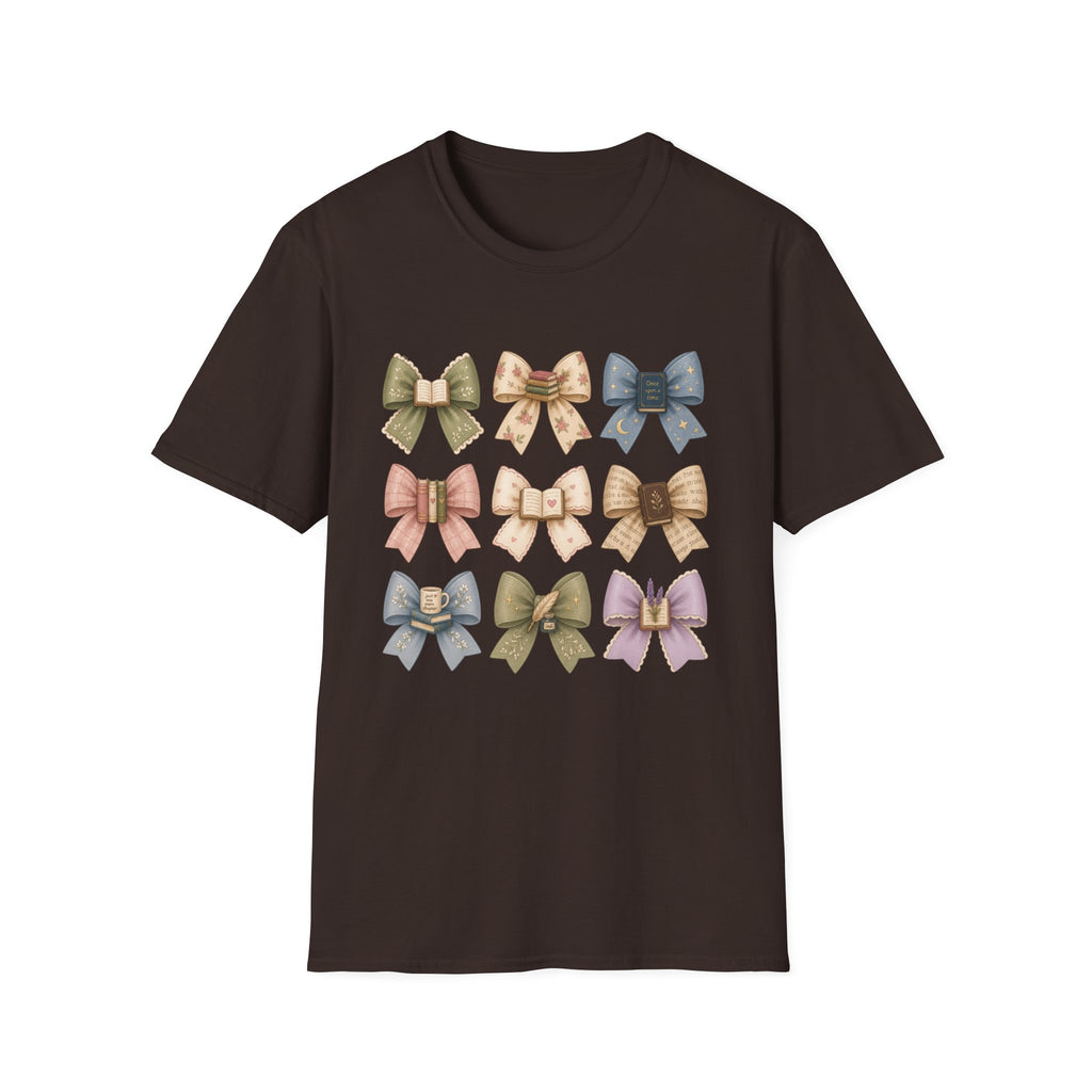 Bow Pattern T-Shirt — Vintage Floral Ribbon Graphic Tee