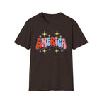 America Retro Patriotic T-Shirt, Groovy Fourth of July Graphic Tee, Vintage Americana Shirt, Cute Summer Independence Day Apparel, Trendy USA Outfit T-Shirt