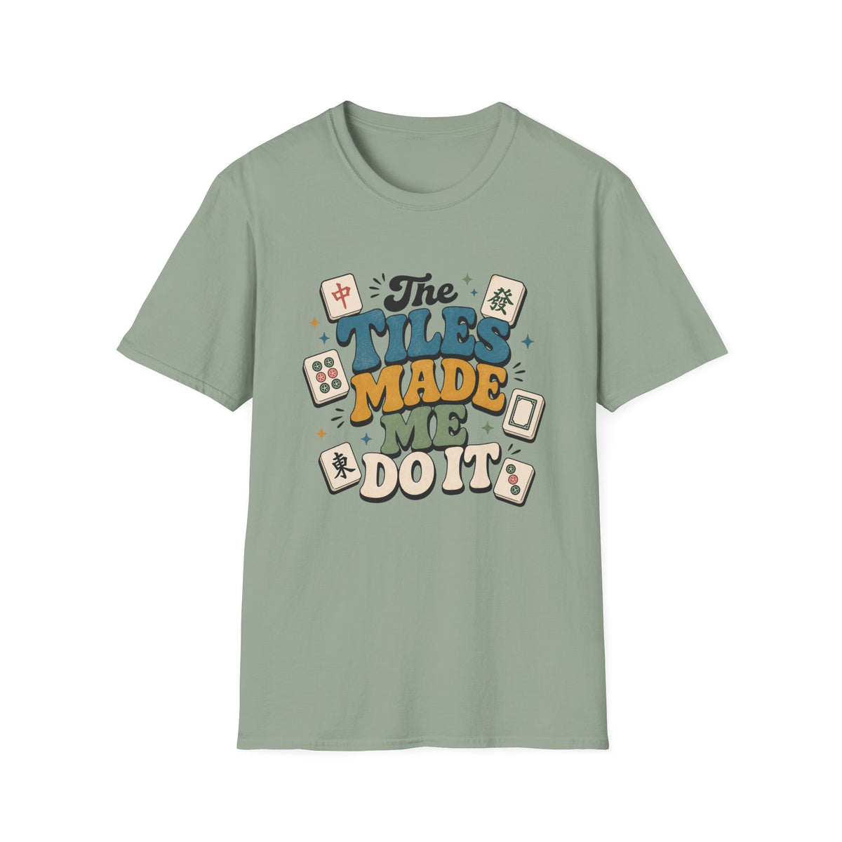 Mahjong "The Tiles Made Me Do It" Retro Graphic T-Shirt