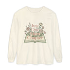 Long Sleeve T-Shirt — “Just One More Chapter” Floral Booklover Design