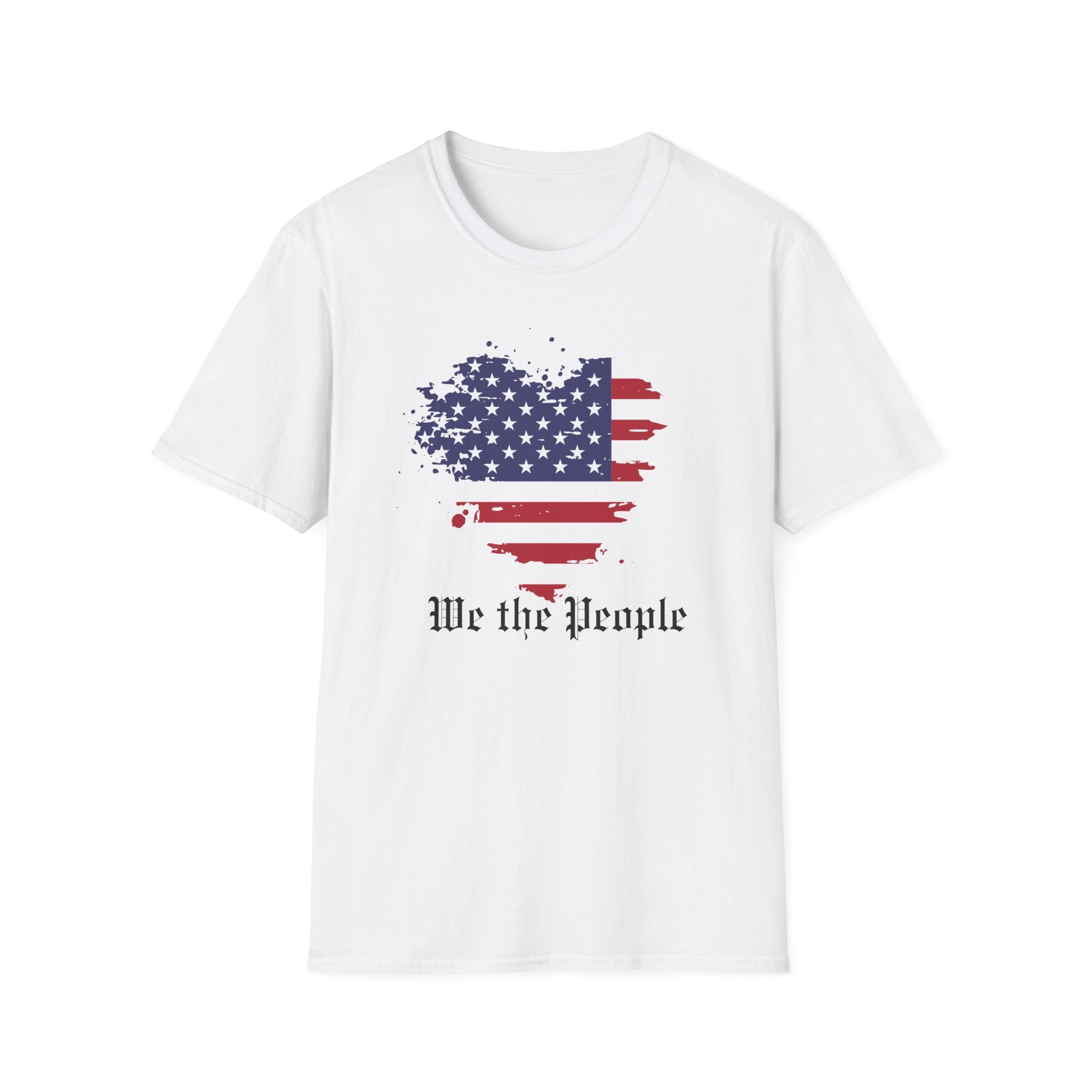 We the People T-Shirt, Distressed Splatter American Flag Tee, Patriotic Constitution Shirt, 4th of July USA Gift, Grunge Flag Shirt