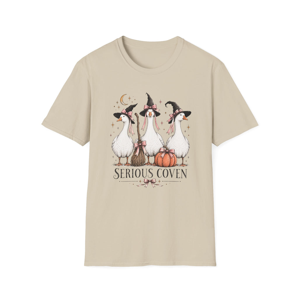 Serious Coven Goose T-Shirt — Cute Witch Geese Halloween Tee