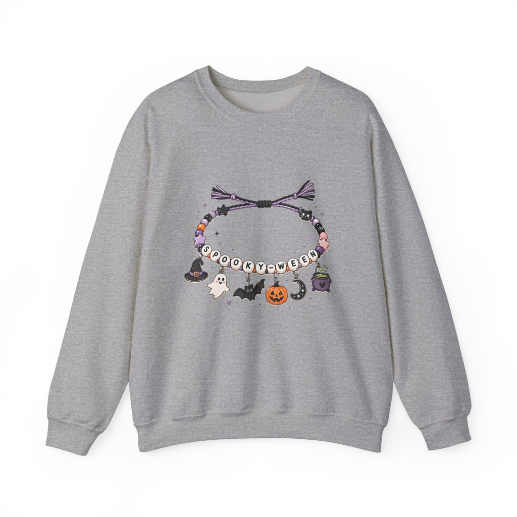 Halloween Spooky Vibes Friendship Bracelet Crewneck Sweatshirt