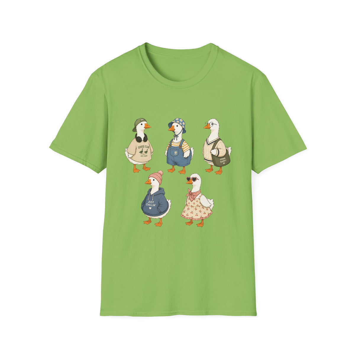 Cute Whimsical Vintage Goose Family T-Shirt