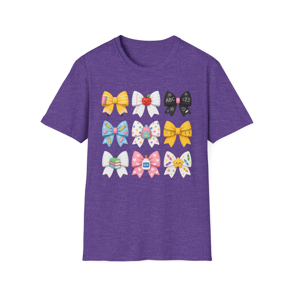 School Bow Graphic T-Shirt — Cute Back-to-School Hair Bows Design