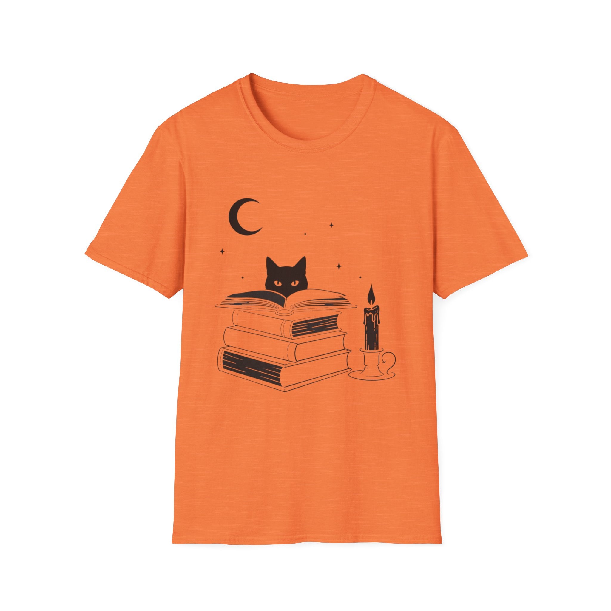 Cat & Books T‑Shirt — Mystical Reading Graphic Tee