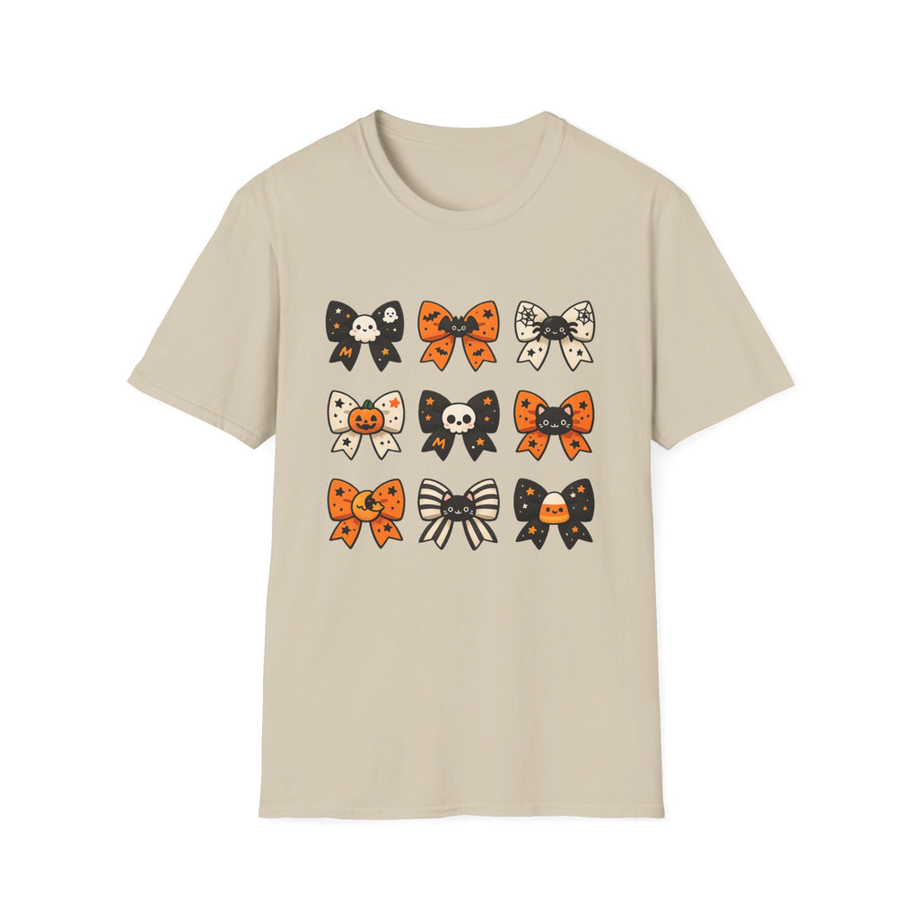 Halloween Bow T-Shirt — Cute Spooky Bows with Skulls, Pumpkins & Cats