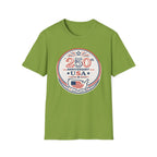 USA 250th Anniversary T-Shirt | Semiquincentennial Patriotic Map Graphic Tee, American Flag Round Emblem Top