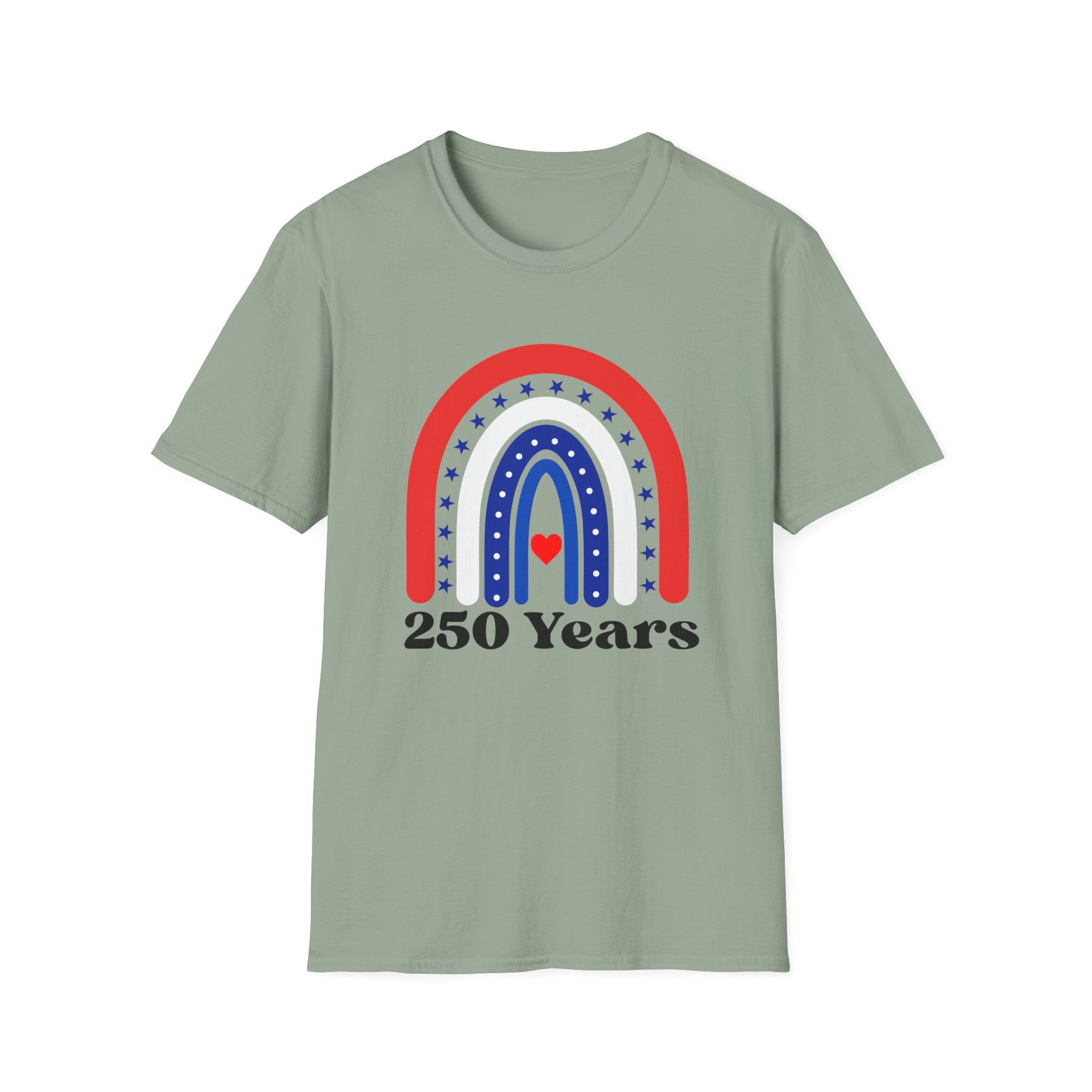 USA 250 Years Rainbow T-Shirt Patriotic Semiquincentennial Tee
