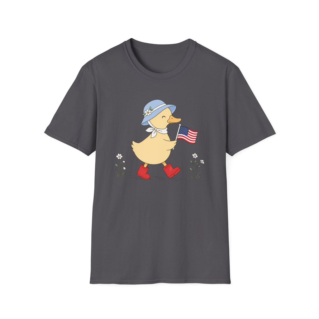 Patriotic Duck T-Shirt, Cute 4th of July Duck Tee, Funny American Flag Duck Shirt, Fourth of July Women Girls Shirt, Cottagecore Patriotic Tee, USA Duck Gift