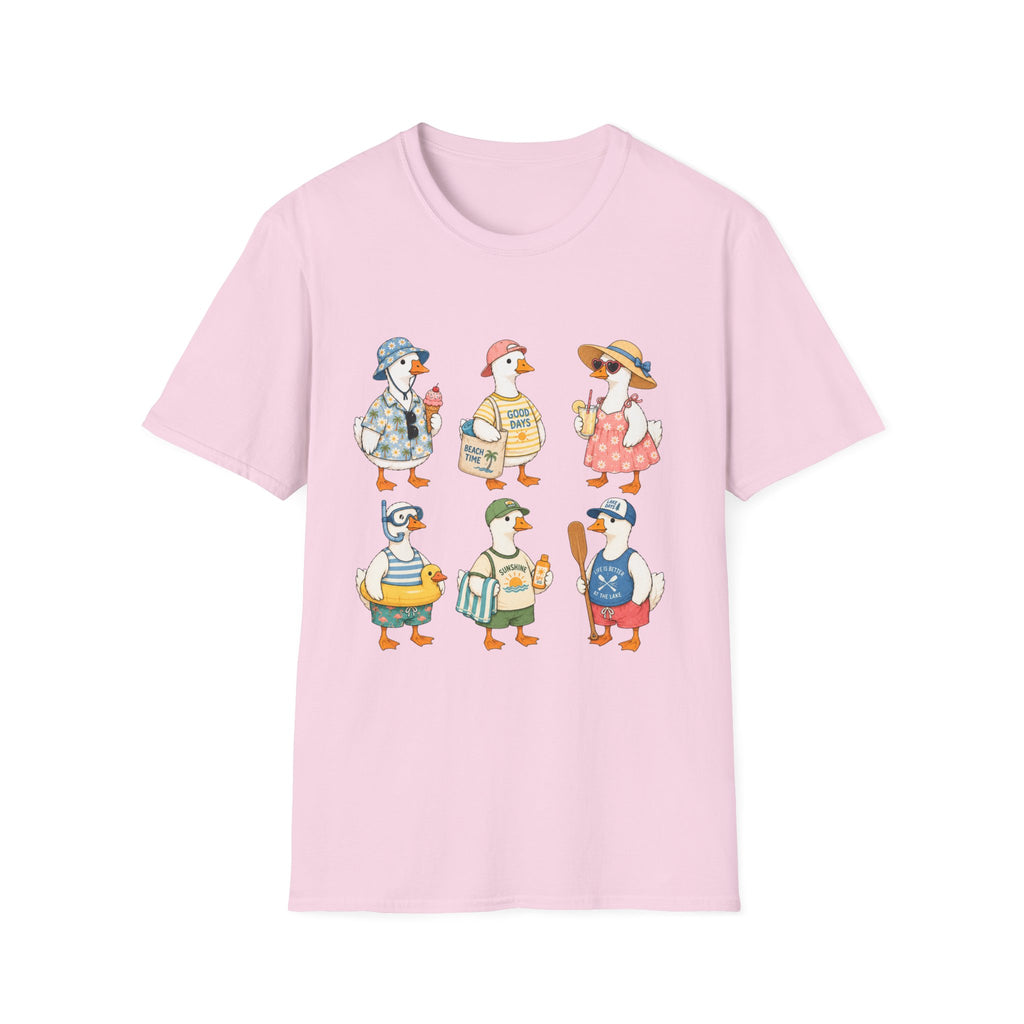 Cute Ducks Beach T-Shirt — Summer Vacation Ducklings Graphic Tee
