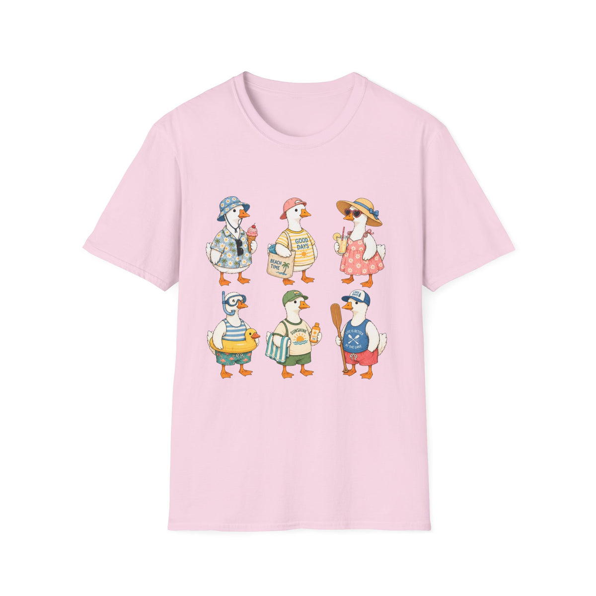 Cute Ducks Beach T-Shirt — Summer Vacation Ducklings Graphic Tee