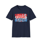 Patriotic Cousin Crew T-Shirt | Distressed American Flag Paint Stroke Graphic Tee, Fourth Of July Family Matching Top