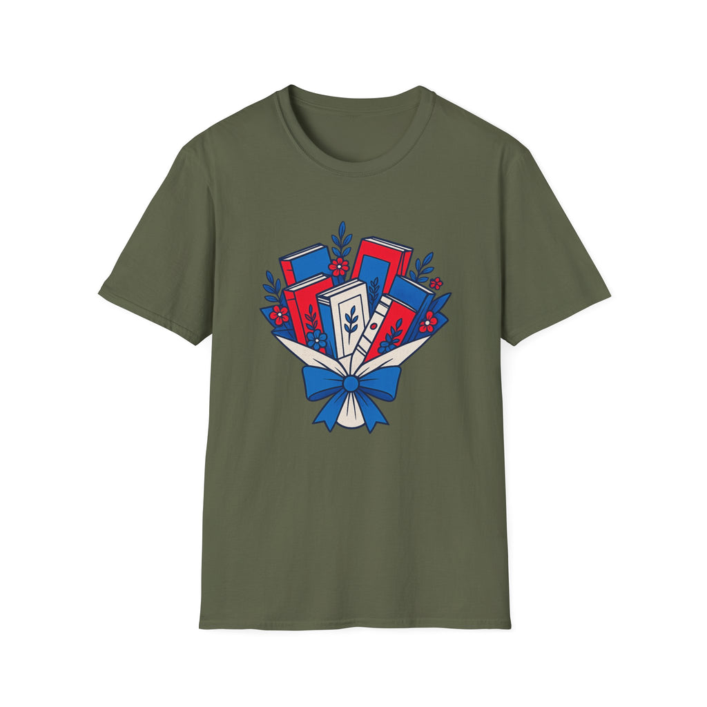Patriotic Book Lover T-Shirt, Americana Reading Graphic Tee, Retro Library Shirt, Fourth of July Books Design, Cute Teacher Reader Apparel T-Shirt