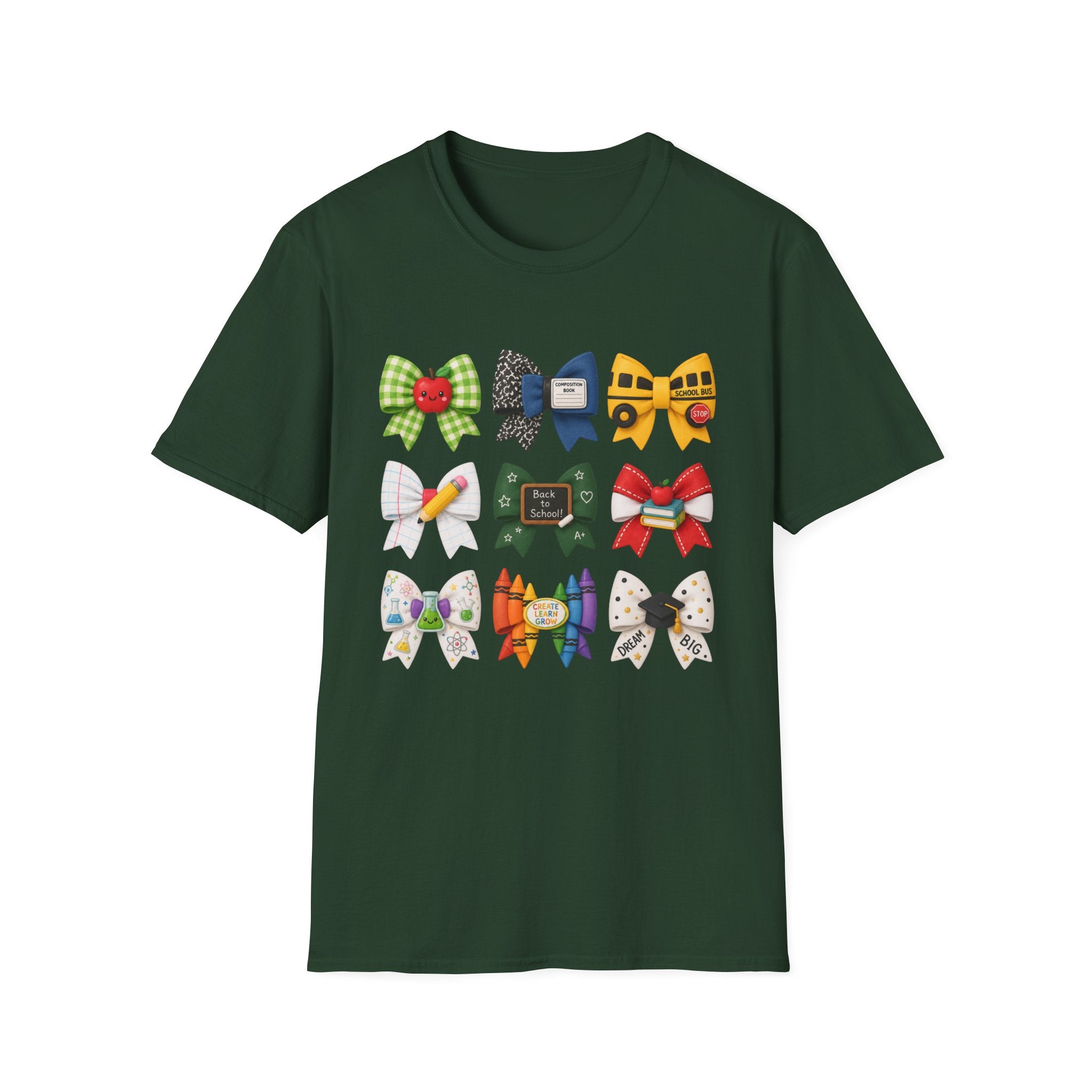 Back to School Cheer Bow T-Shirt — Cute School-Themed Hair Bows Design
