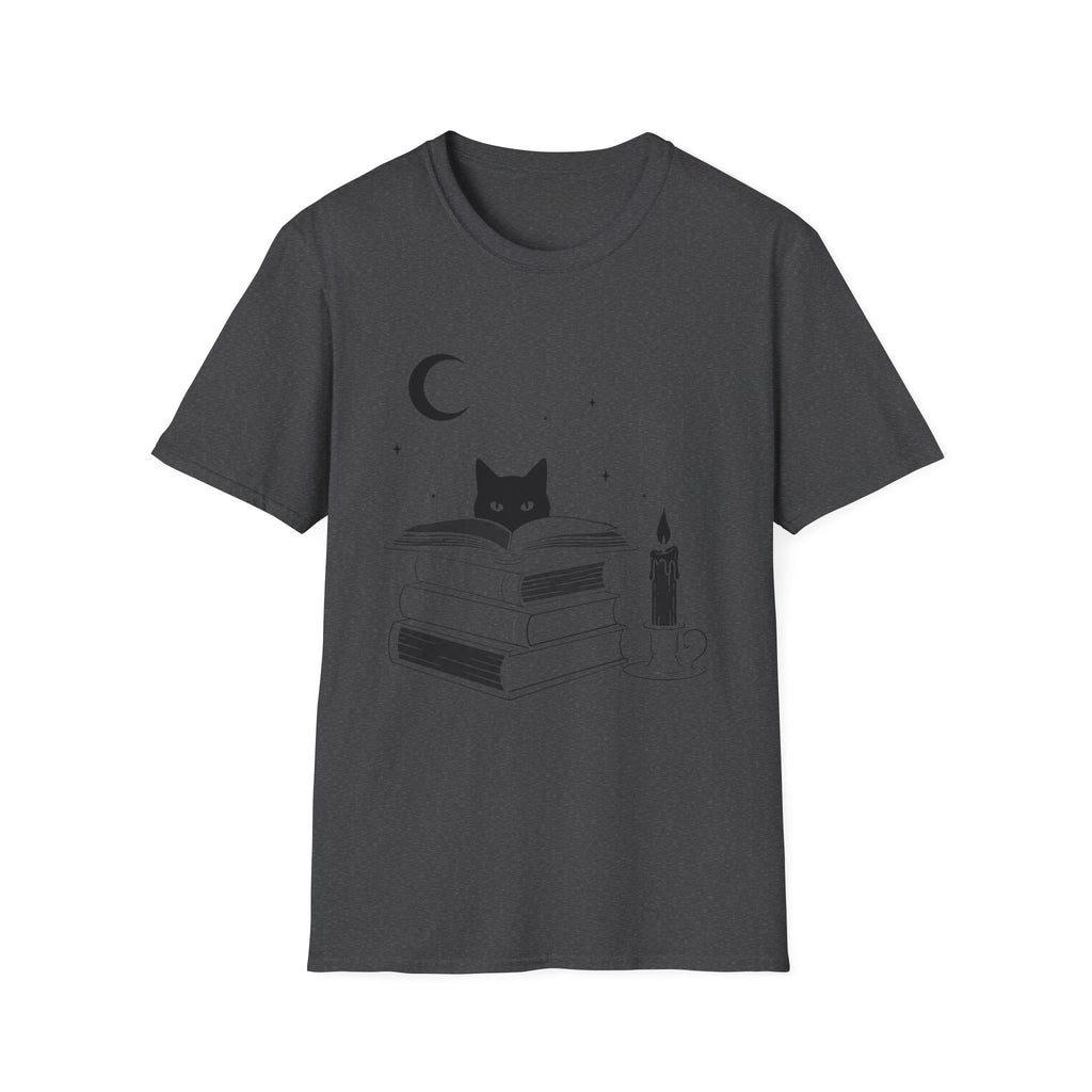 Cat & Books T‑Shirt — Mystical Reading Graphic Tee