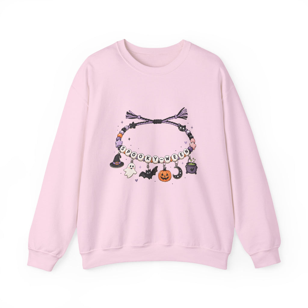 Halloween Spooky Vibes Friendship Bracelet Crewneck Sweatshirt