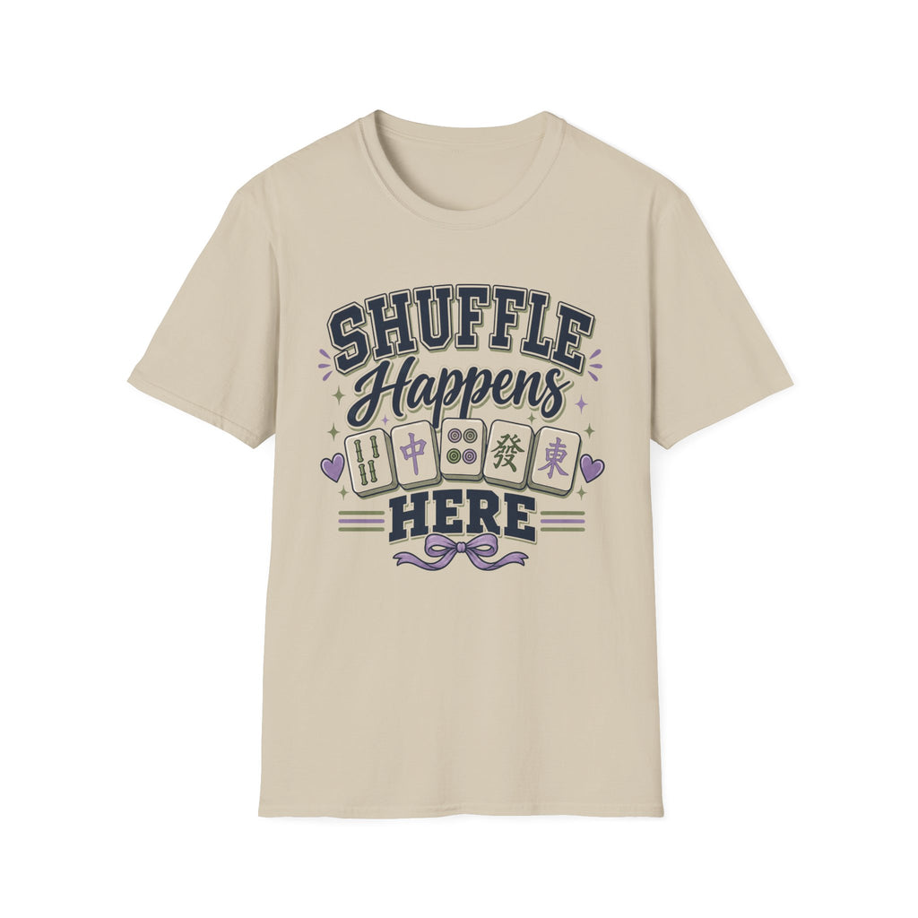 Shuffle Happens T-Shirt — Mahjong Player Tee