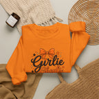 Girlie Ghouls Halloween Cute Orange Bow Spooky Crewneck Sweatshirt