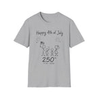Happy 4th of July 250th T-Shirt USA Family Stick Figure Tee