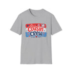Patriotic Cousin Crew T-Shirt | Distressed American Flag Paint Stroke Graphic Tee, Fourth Of July Family Matching Top