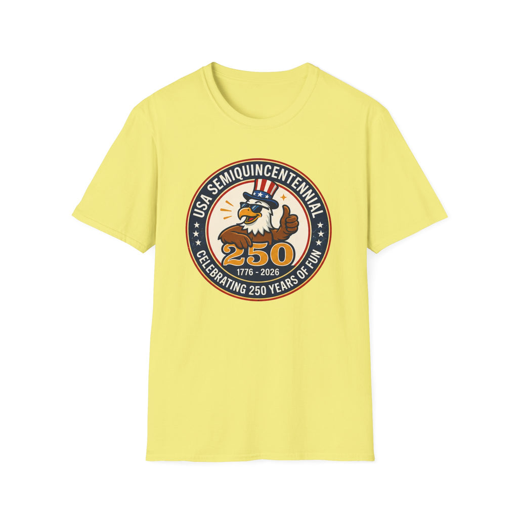 USA Semiquincentennial Eagle T-Shirt | Funny Patriotic 250th Anniversary Graphic Tee, 1776 2026 Uncle Sam Hat Top
