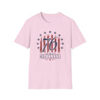 Vintage Style 76 Patriotic Shirt 4th of July Distressed American Flag Graphic Tee Fourth July Roman Numeral MDCCLXXVI Top USA Independence Day