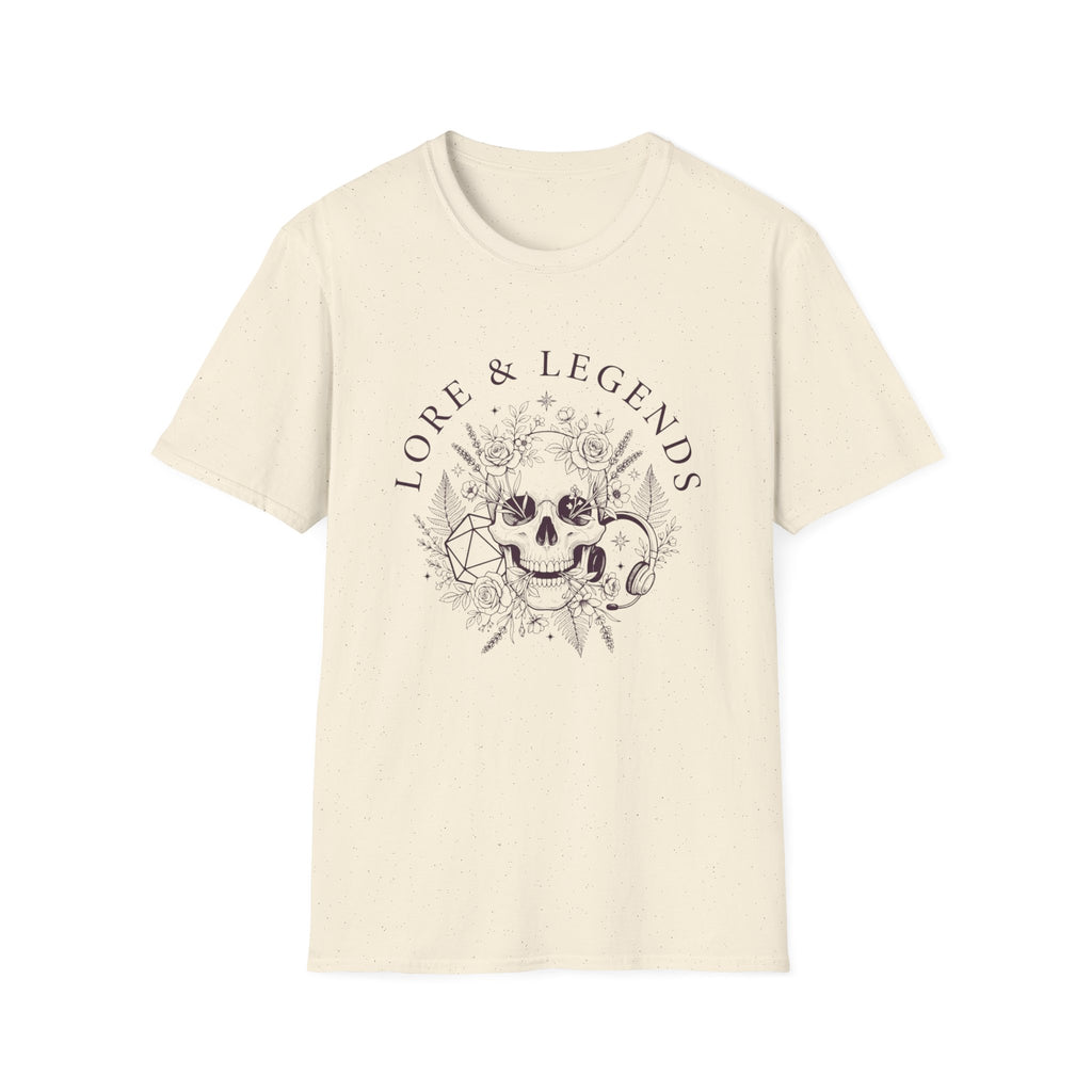 Lore & Legends Skull Floral T‑Shirt — Gothic Botanical Graphic Tee