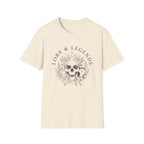 Lore & Legends Skull Floral T‑Shirt — Gothic Botanical Graphic Tee