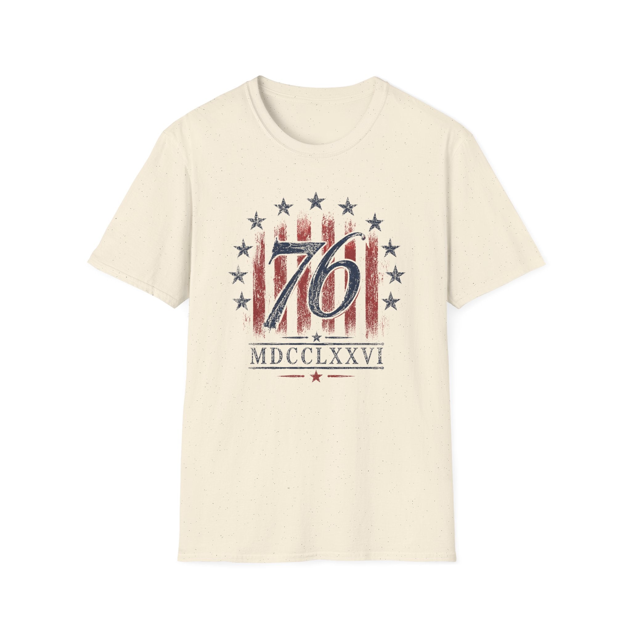 Vintage Style 76 Patriotic Shirt 4th of July Distressed American Flag Graphic Tee Fourth July Roman Numeral MDCCLXXVI Top USA Independence Day