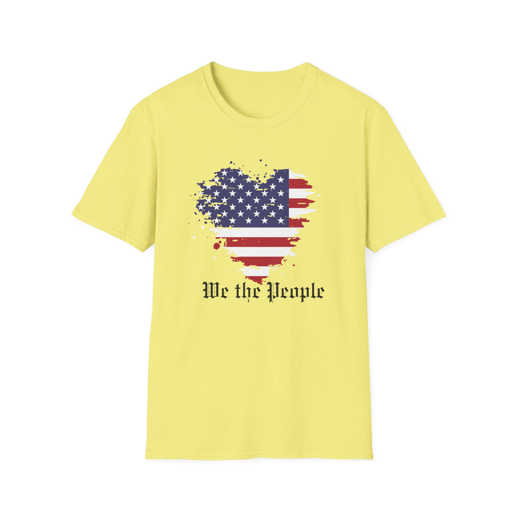 We the People T-Shirt, Distressed Splatter American Flag Tee, Patriotic Constitution Shirt, 4th of July USA Gift, Grunge Flag Shirt