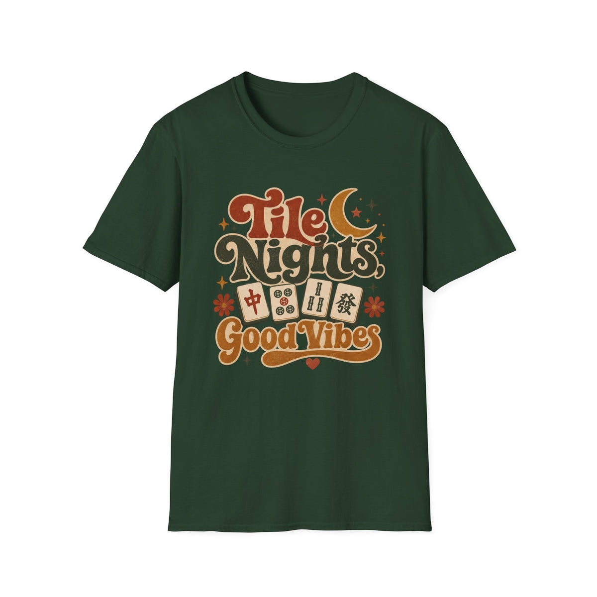 Tile Nights T-Shirt — Mahjong & Game Night Retro 'Good Vibes' Tee
