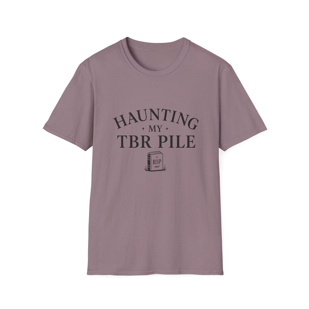 Haunting My TBR Pile T‑Shirt — Book Lover Literary Reading Shirt