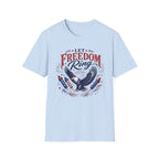 Let Freedom Ring T-Shirt | Patriotic American Bald Eagle Graphic Tee, Fourth Of July Retro Fireworks Top