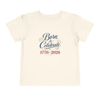 Born to Celebrate 1776 2026 Tee, Patriotic USA Anniversary Shirt, Red White Blue Fireworks Graphic Top, Semiquincentennial Celebration Outfit Toddler Short Sleeve Tee