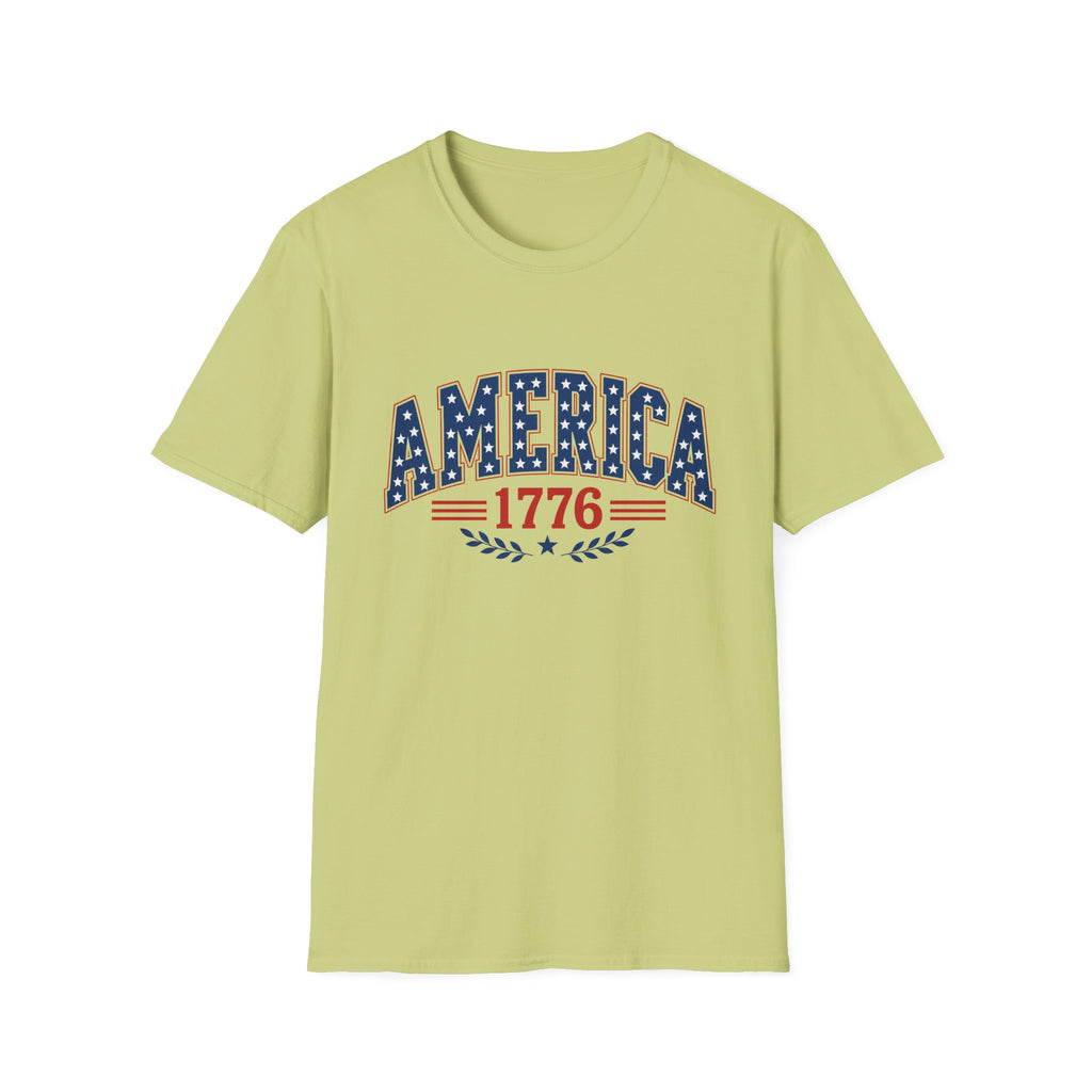 America 1776 Patriotic Tee, USA Heritage Shirt, Red White Blue Graphic Top, Classic American Pride OutfitT-Shirt