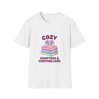 Cozy Chapters & Controllers T-Shirt — Gamer & Booklover Graphic Tee