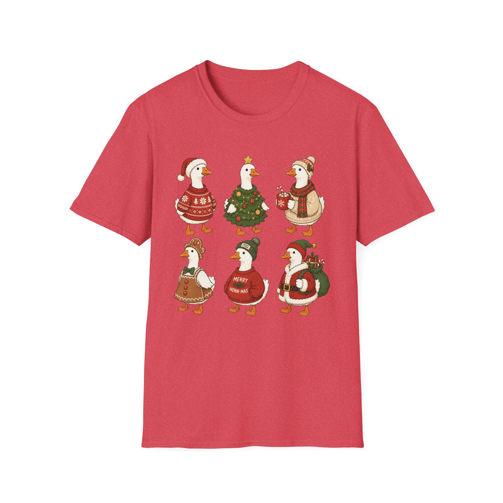 Christmas Geese T-Shirt — Cute Holiday Ducks in Sweaters & Tree Design