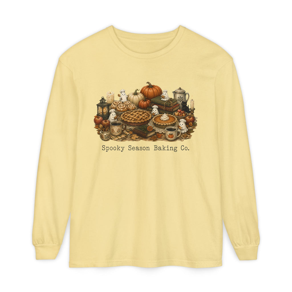 Spooky Season Autumn Baking Crew Cozy Fall Long Sleeve T-Shirt
