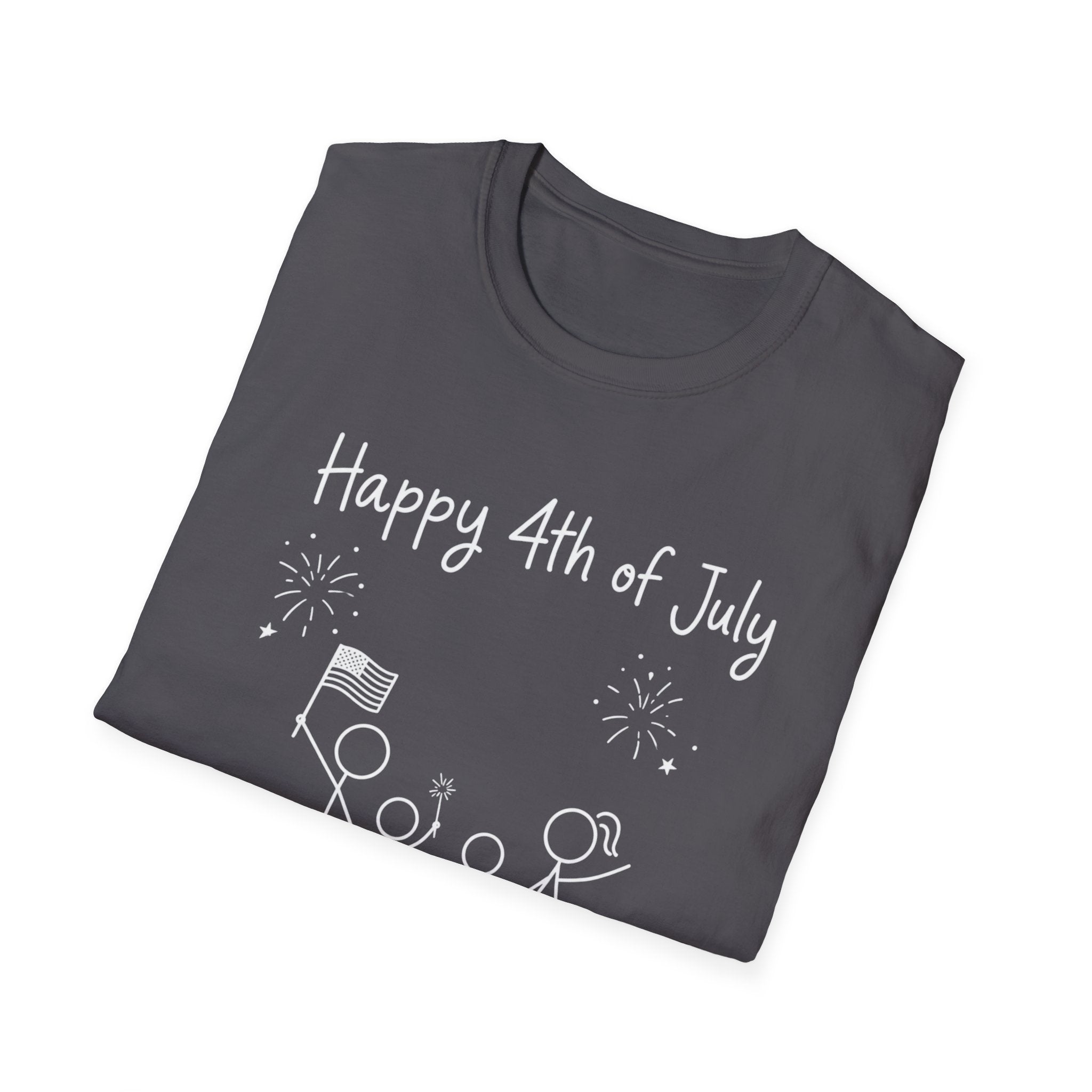 Happy 4th of July, Stick Figure Family T-Shirt, 250th Anniversary Tee, 1776 2026, America 250 Years, Gift, Independence Day