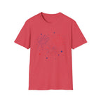 Minimalist Patriotic Fireworks T-Shirt | Fourth Of July American Flag Colors Graphic Tee, Red White Blue Stars Top