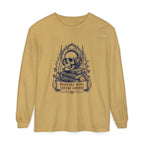 Gothic Skull 'Memento Mori' Bookstack Design - Long Sleeve T-Shirt