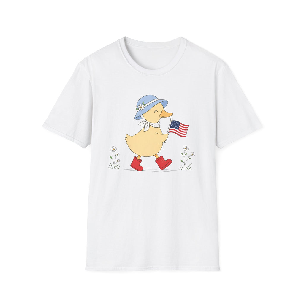 Patriotic Duck T-Shirt, Cute 4th of July Duck Tee, Funny American Flag Duck Shirt, Fourth of July Women Girls Shirt, Cottagecore Patriotic Tee, USA Duck Gift