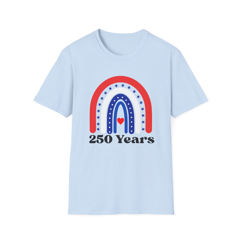 USA 250 Years Rainbow T-Shirt Patriotic Semiquincentennial Tee