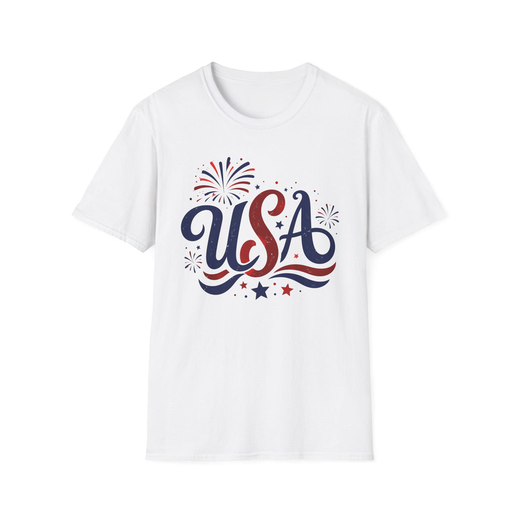 Patriotic USA Fireworks Graphic Tee - 4th of July Celebration Patriotic T-Shirt