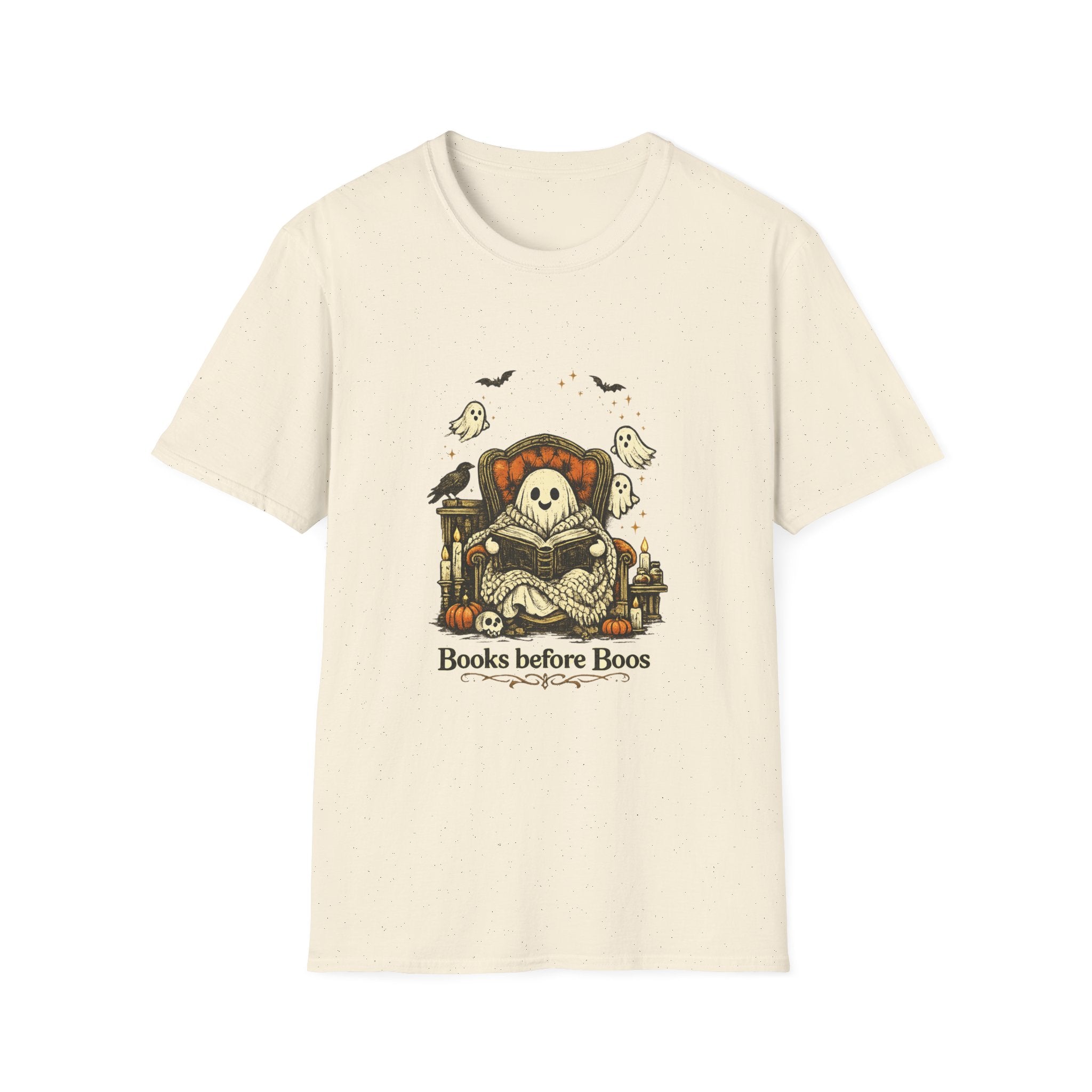 Books Before Boos T-Shirt — Cute Ghost Reading Halloween Tee