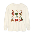 Cute Christmas Geese Holiday Ducks in Sweaters & Tree Long Sleeve T-shirt
