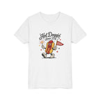 Hot Doggin Since 1776 Tee, Patriotic USA Hot Dog Shirt, Funny Summer Cartoon Graphic Top, Fourth of July Celebration Outfit Youth Short Sleeve Tee